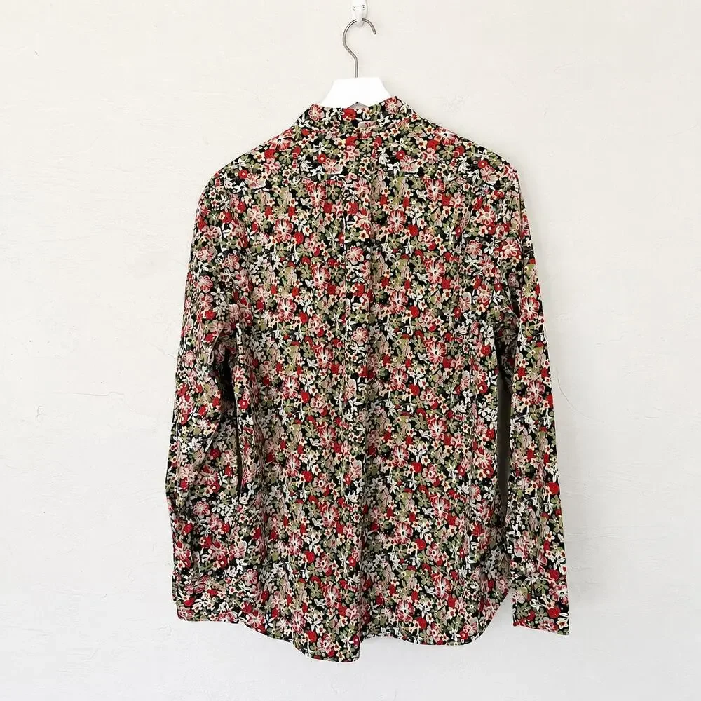 J.Crew Classic Secret Wash Springtime Floral Organic Cotton Stretch Shirt Men L